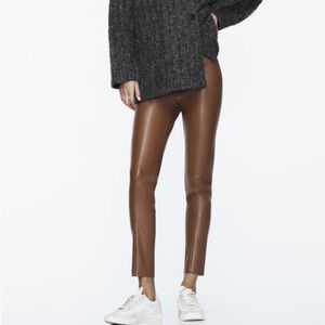 Zara Faux Leather Brown pants